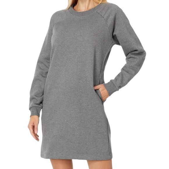Pact Dresses & Skirts - Pact Courtside Dress Grey Size Medium Crew Neck Sweatshirt Dress